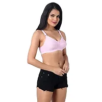 INNER TOUCH Women's Ultra Cotton Hosiery Non-Padded Non-Wired Broad Strap Full Coverage Regular Bra (Pink_32C)-thumb1