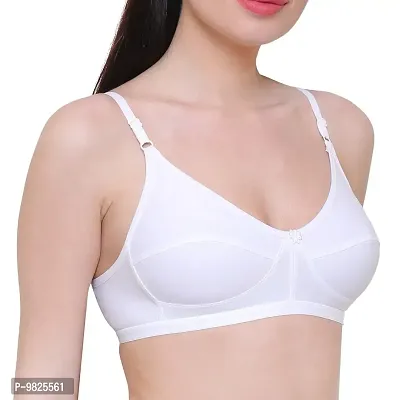 INNER TOUCH Women Cotton Blend & Cotton Non Padded Non-Wired Regular Bra (INT-1048-38B_White_38 B)-thumb2