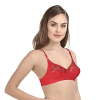 INNER TOUCH Women's Non-Padded Non-Wired Fancy Bra (Red_32B)-thumb1