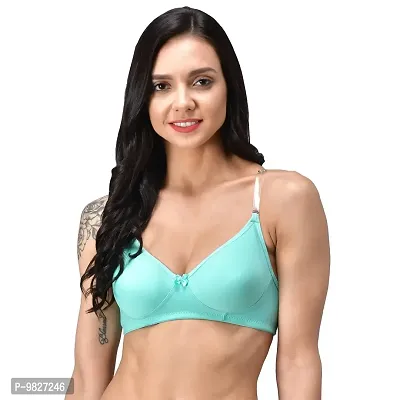 INNER TOUCH Women's Cotton Non Padded Seamless Transparent Strap Size B Cup Bra Bra (Pack of 2)-thumb4