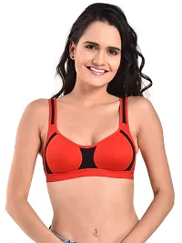 INNER TOUCH Women's Non-Padded Sports Bra(Combo Pack of 2) (B, M.Gray,Red, 36B)-thumb1