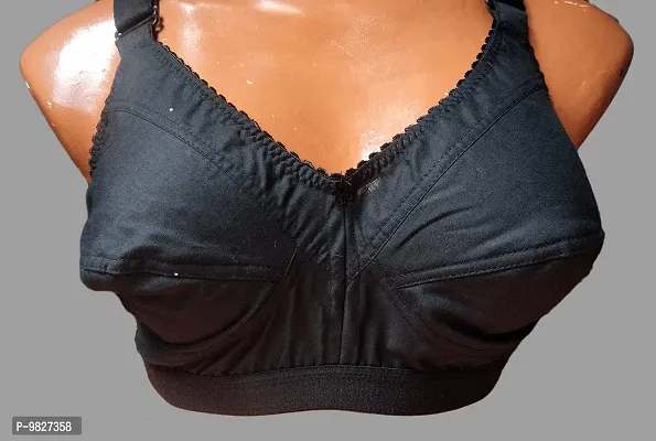 INNER TOUCH Women's Non-Padded/Seamless/Everyday/Wire-Free/T-Shirt Bra (38B, Black)-thumb4