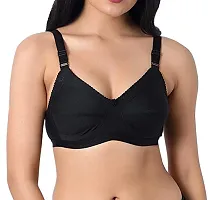 INNER TOUCH Women's Broad Strap Bra(Combo Pack of 3) (B, Skin,Black,Magenta, 44B)-thumb2