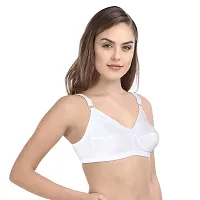 INNER TOUCH Women's Cotton Non-Padded Non-Wired Broad Strap Full Coverage Bra (b, 44) White-thumb3