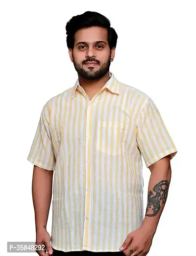 Stylish Khadi Cotton Yellow Shirts For Men