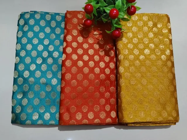 Pack of 3 Brocade Unstitched Blouse Fabric