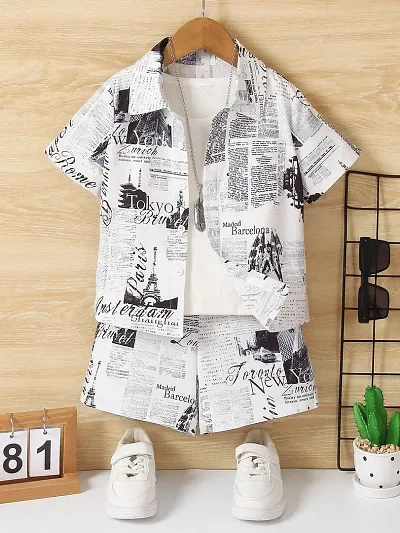 Fancy Shirts with Shorts For Boys (Co-Ord set)