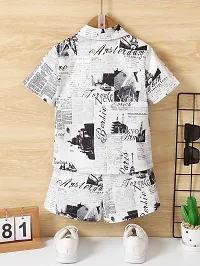 Fancy Multicoloured Printed Shirts with Shorts For Boys (Co-Ord set)-thumb1