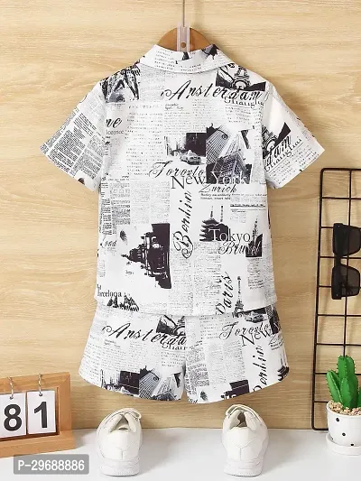 Fancy Multicoloured Printed Shirts with Shorts For Boys (Co-Ord set)-thumb3