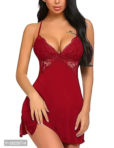 Cosnic Women's Lace Lingerie G-String Dress Nightdress Babydoll Nightwear  Sleepwear