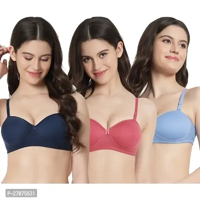 Fancy Cotton Padded Bras For Women Pack Of 3-thumb0