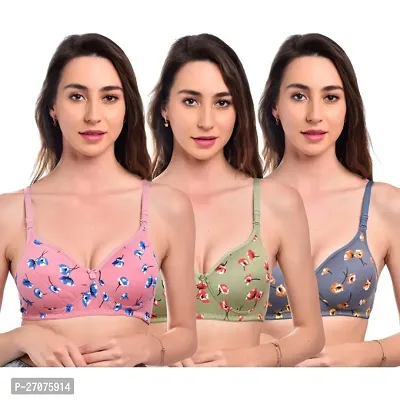 Fancy Cotton Padded Bras For Women Pack Of 3-thumb0