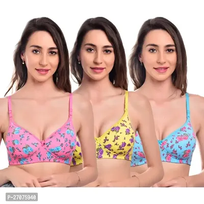 Fancy Cotton Padded Bras For Women Pack Of 3