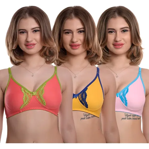 Stylist Non Padded Bras For Women Pack Of 3