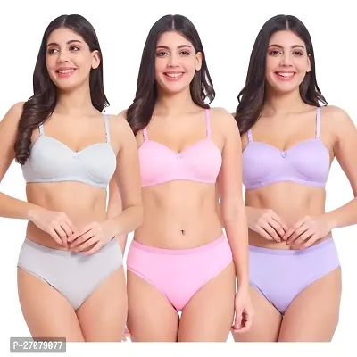 Fancy Cotton Lingerie Sets For Women Pack Of 3