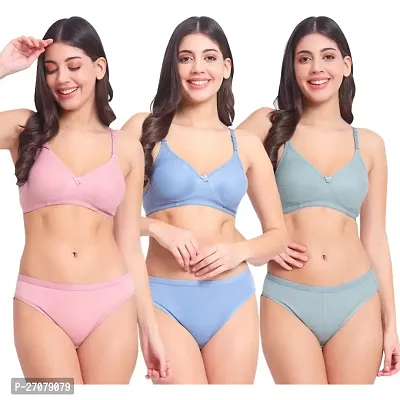 Fancy Cotton Lingerie Sets For Women Pack Of 3