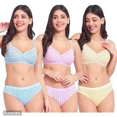 Fancy Cotton Lingerie Sets For Women Pack Of 3-thumb0