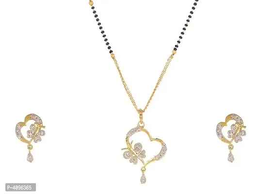 Trendy Brass Mangalsutra with Earring for Women-thumb0