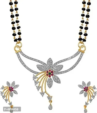 Trendy Brass Mangalsutra with Earring for Women-thumb0