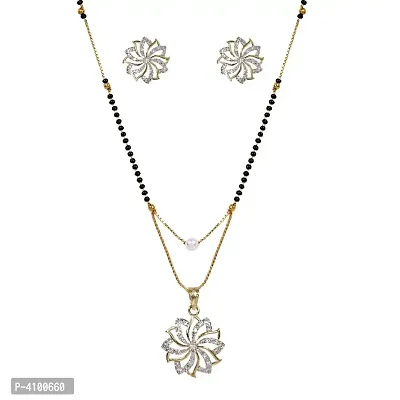 Trendy Brass Mangalsutra with Earring for Women