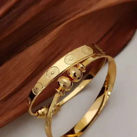Golden Alloy Bangles Style Bracelet For Women