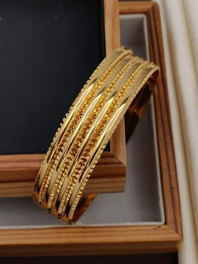 Golden Traditional Wear Alloy Bangles For Womens