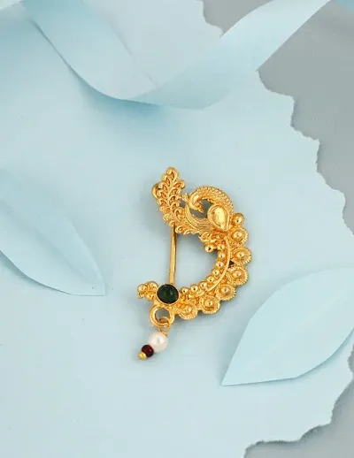 Plated Alloy Maharashtrian Style Nose Pin