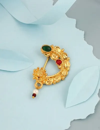 Plated Alloy Maharashtrian Style Nose Pin