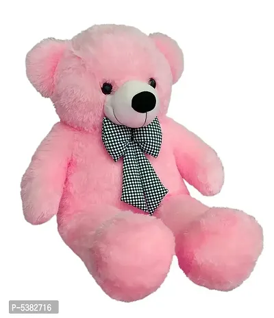 Pink Fur Filled With Pure Fiber Teddy Bear ( 3 Feet )-thumb0