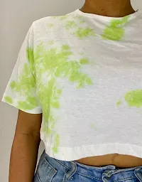 Green Dots Tie Dye Cotton Crop Top-thumb2