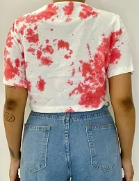 Red Dots Tie Dye Cotton Crop Top-thumb1
