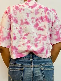 Pink Dots Tie Dye Cotton Crop Top-thumb1