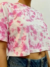 Pink Dots Tie Dye Cotton Crop Top-thumb2