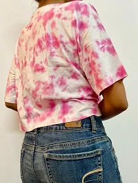 Pink Dots Tie Dye Cotton Crop Top-thumb3