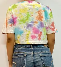 Multicolour Dots Tie Dye Cotton Crop Top-thumb1