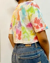 Multicolour Dots Tie Dye Cotton Crop Top-thumb2