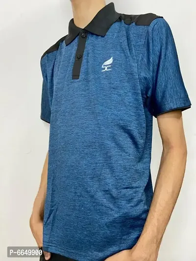 Blue Grindle Dryfit Polo Neck T-Shirt-thumb3