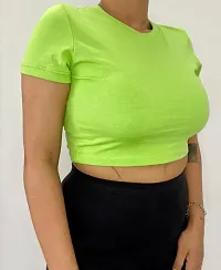 Parrot Green Trendy Cotton Baby Crop Top-thumb1