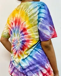 Body Concept Rainbow Multicolour Spiral Tie Dye Cotton Tshirt-thumb1