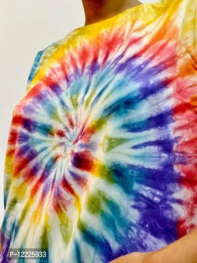 Body Concept Rainbow Multicolour Spiral Tie Dye Cotton Tshirt-thumb3