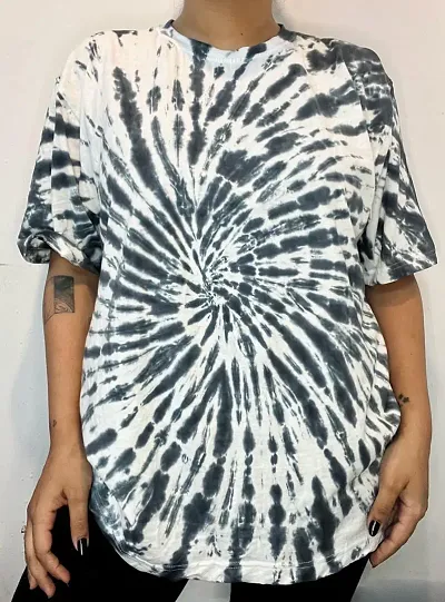 Body Concept Black Spiral Tie Dye Cotton Tshirt