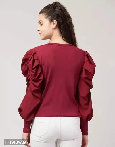 Stylish look puff high neck top for women and girls-thumb2