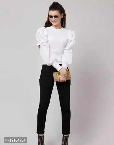 Stylish look puff high neck top for women and girls-thumb2