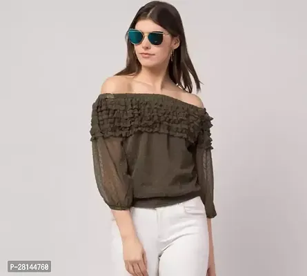 Khaki Crop Tops Womens Newly fashion