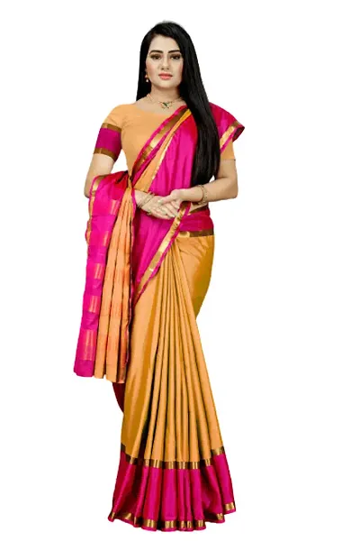 Beautiful Art Silk Jacquard Saree with Blouse piece