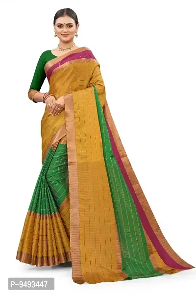 Beautiful Cotton Silk Saree with Blouse piece