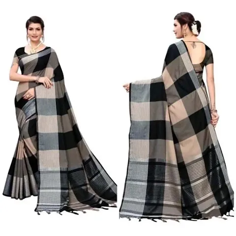 Classic Checked Saree with Blouse piece