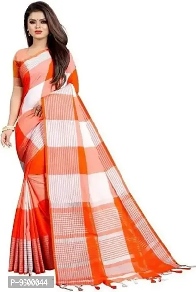 Classic Cotton Checked Saree with Blouse piece