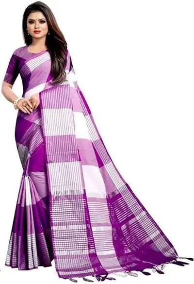 Linen Silk Sarees With Blouse Piece