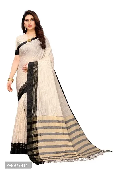 Classic Cotton Silk Striped Saree with Blouse piece